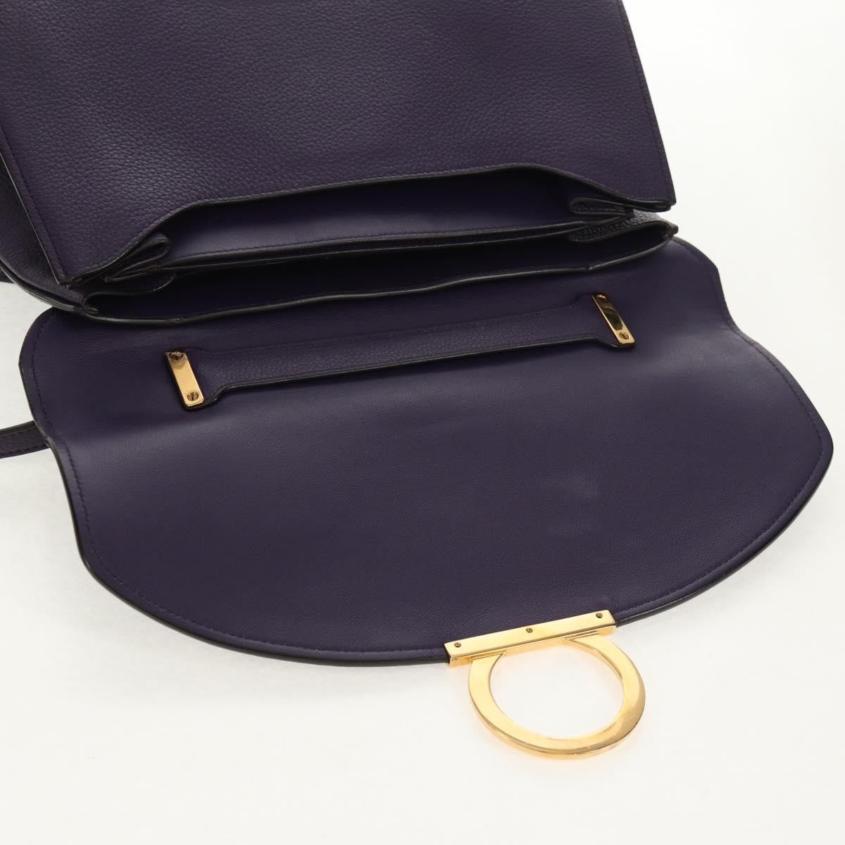 Salvatore Ferragamo Margot Satchel Leather, PURPLE, LEATHER, Handbag
