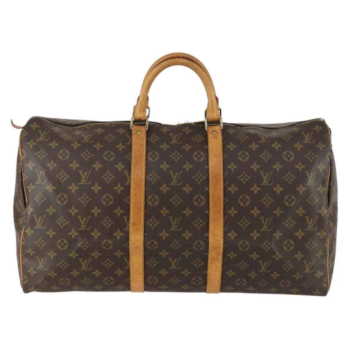 Louis Vuitton Keepall Bag Monogram Canvas, Brown, Canvas, Travel Bag