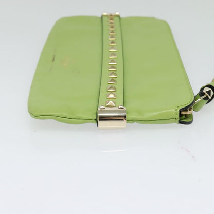 Valentino Garavani Rockstud Pouch Leather, GOLD, LEATHER, Clutche & pouche