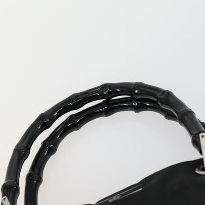 Gucci Bamboo Handle Tote nylon, BLACK, NYLON, Handbag