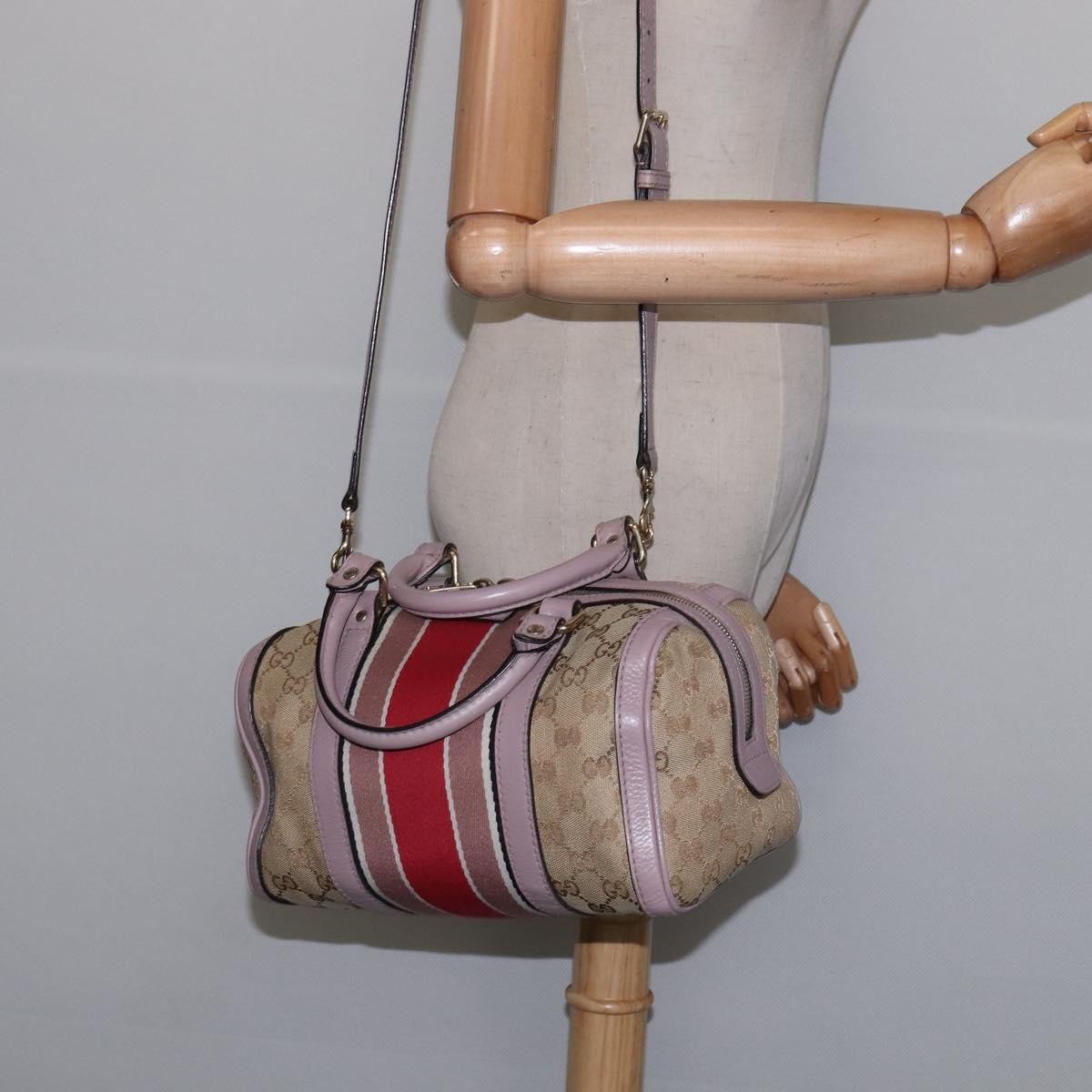 Gucci Vintage Web Boston Bag GG Canvas, BEIGE, CANVAS, Travel bag