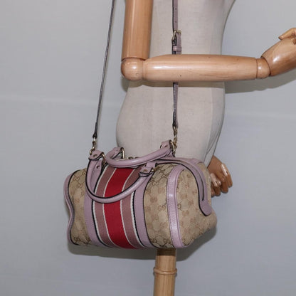 Gucci Vintage Web Boston Bag GG Canvas, BEIGE, CANVAS, Travel bag