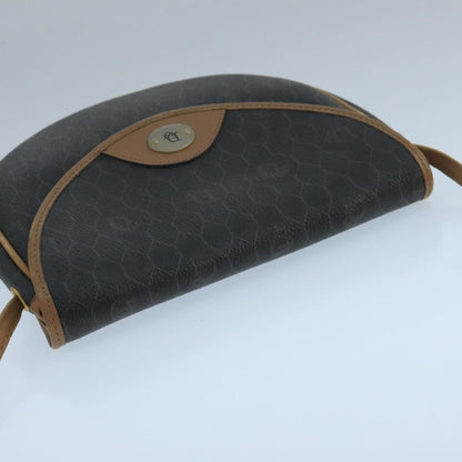 Christian Dior Vintage Honeycomb Flap Crossbody Bag Canvas and Leather, BLACK, CANVAS, Crossbody bag