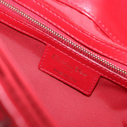 Christian Dior Delidior Chain Shoulder Bag Cannage Quilt Leather, RED, LEATHER, Shoulder bag