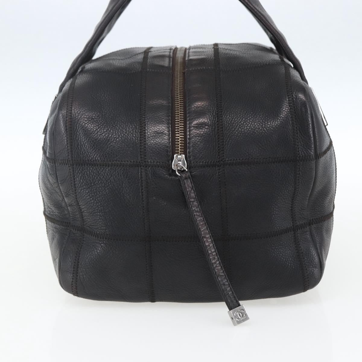 Chanel Chocolate Bar CC Bowler Bag Caviar skin, BLACK, LEATHER, Handbag