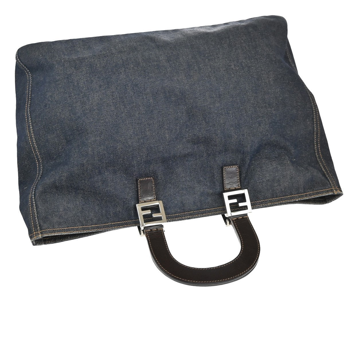 Fendi Vintage Open Tote Denim, BLUE, DENIM_JEANS, Tote bag