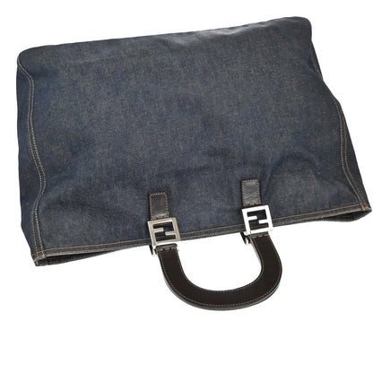 Fendi Vintage Open Tote Denim, BLUE, DENIM_JEANS, Tote bag