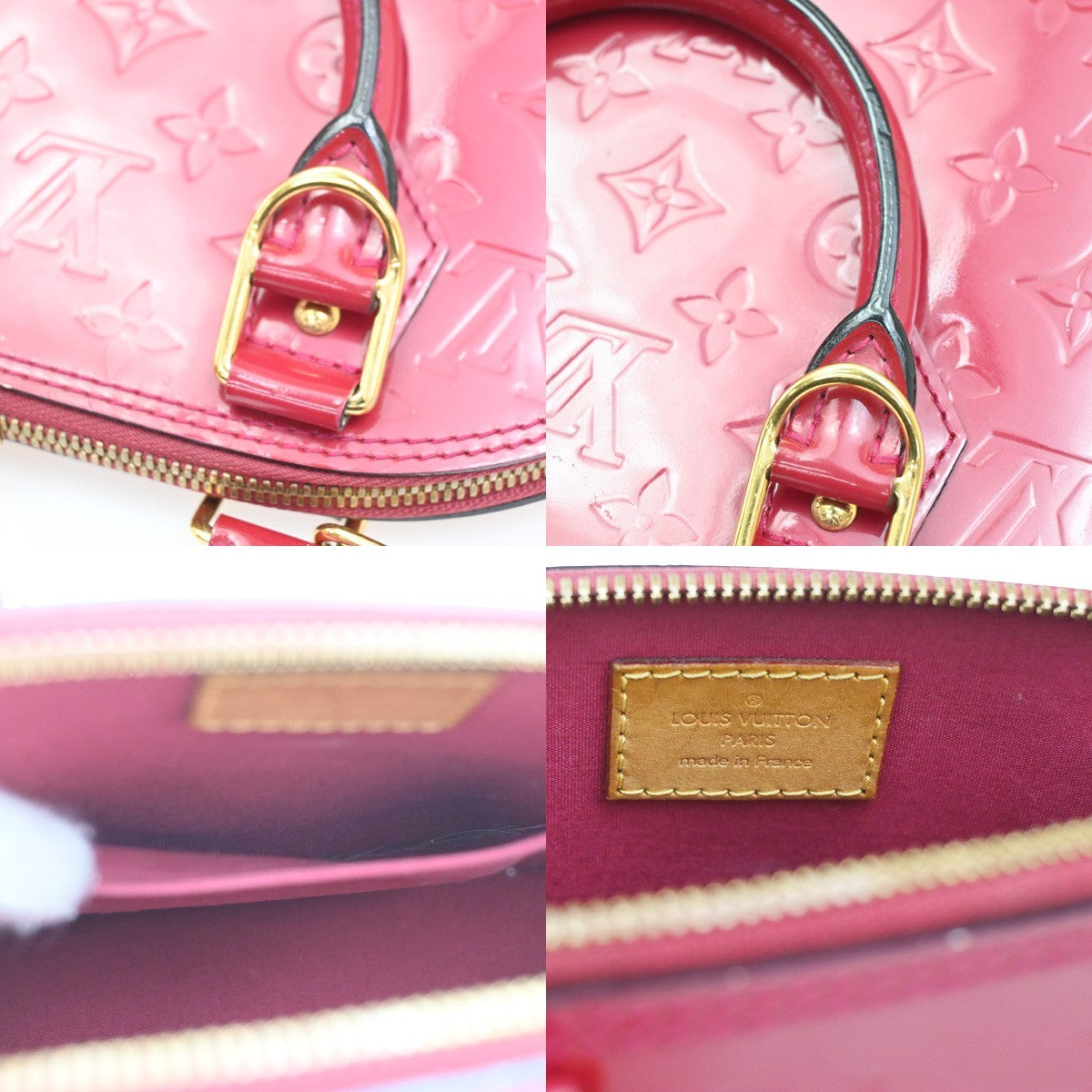 Louis Vuitton Alma Handbag Monogram Vernis, PINK, PATENT_LEATHER, Handbag
