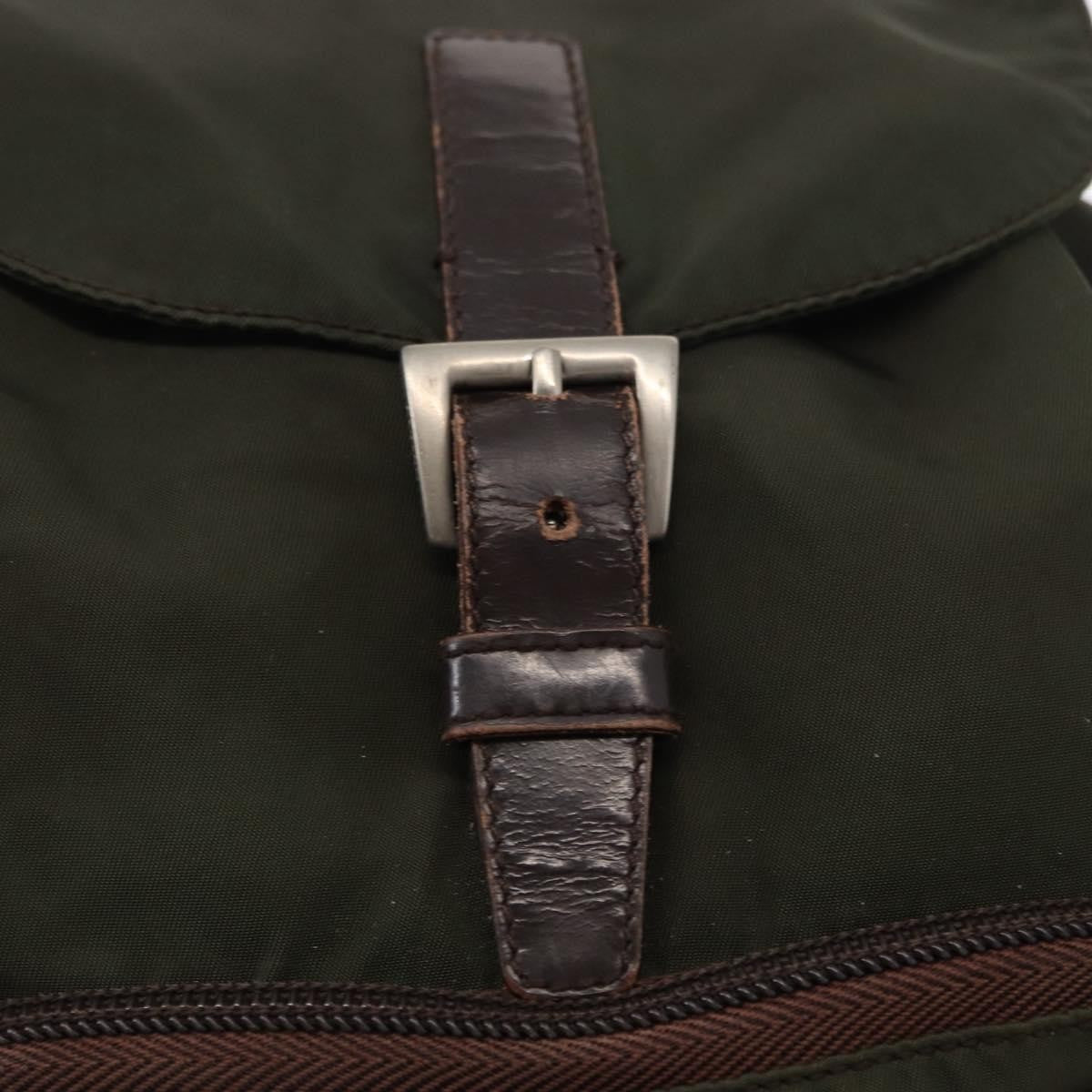 Prada Front Pocket Backpack Tessuto, Khaki, Nylon, Backpack