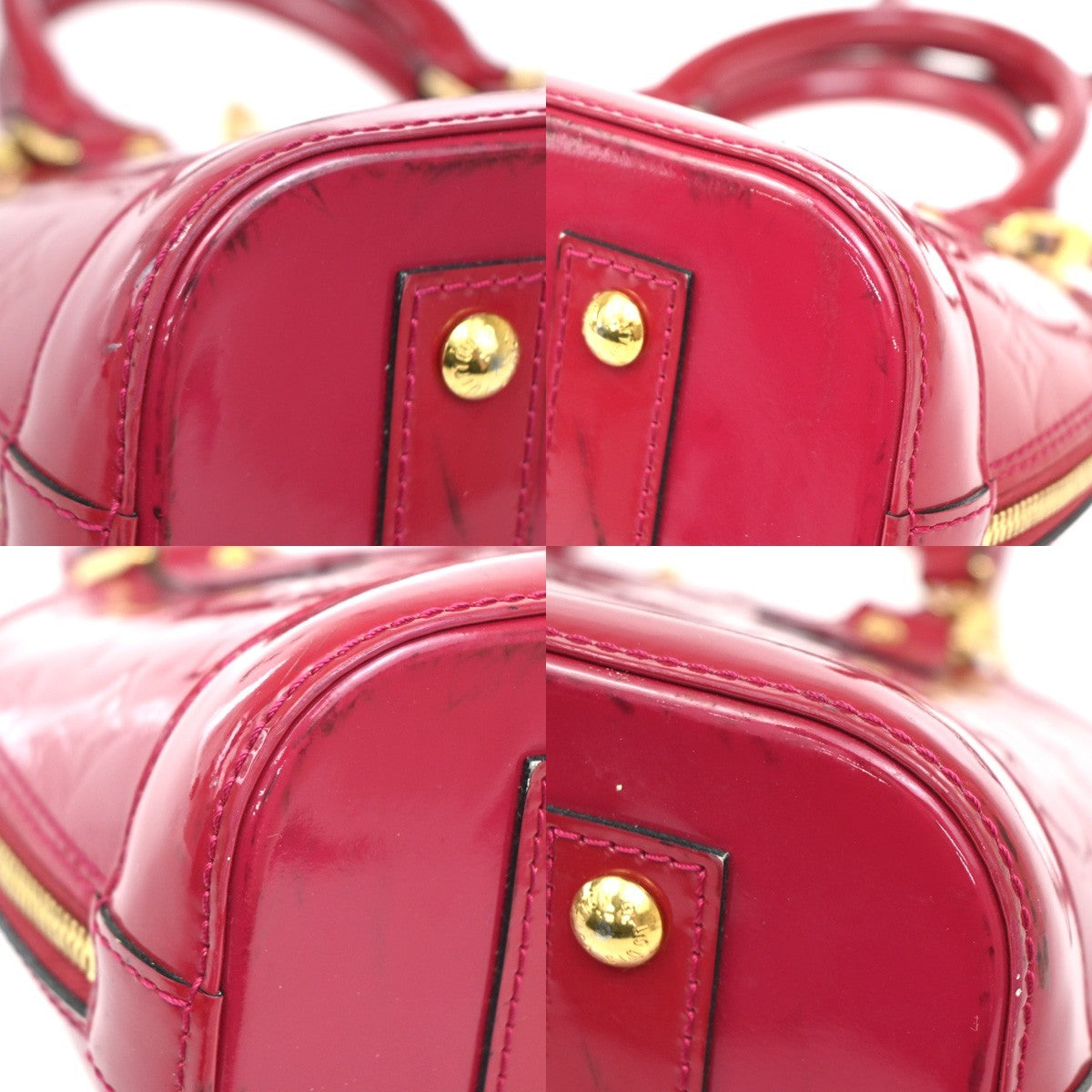 Louis Vuitton Alma Handbag Monogram Vernis, PINK, PATENT_LEATHER, Handbag