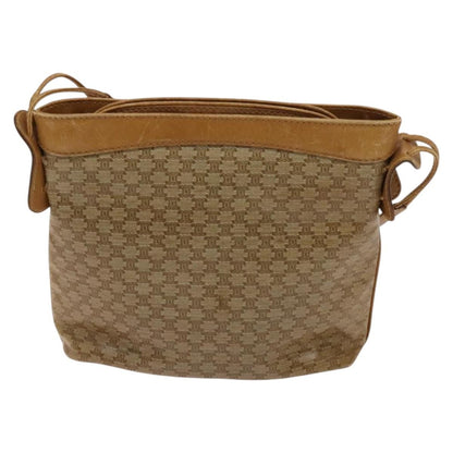 Celine Macadam Shoulder Bag Leather, BEIGE, CANVAS, Shoulder bag