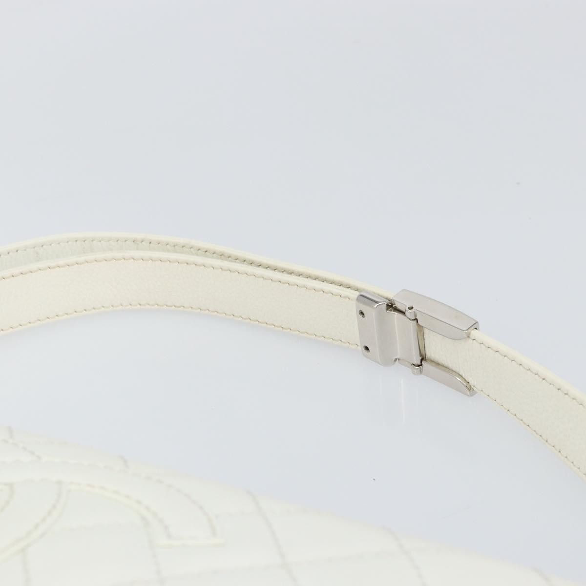Chanel Vintage Timeless CC Adjustable Shoulder Bag Quilted Calfskin, White, Leather, Shoulder Bag