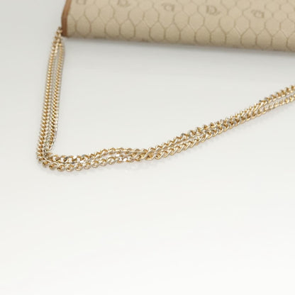 Christian Dior Vintage Honeycomb chain Canvas, BEIGE, CANVAS, Handbag