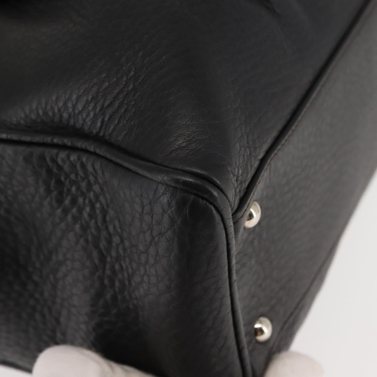 Salvatore Ferragamo Gancini Buckle Shoulder Bag Leather, BLACK, LEATHER, Shoulder bag