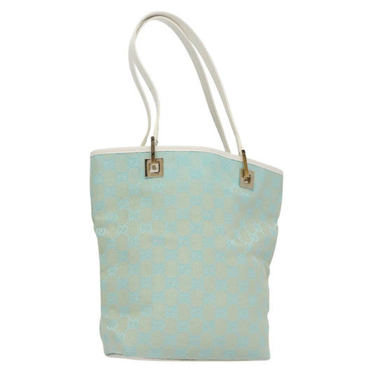Gucci Vintage Bucket Shopping Tote GG Canvas, BLUE, CANVAS, Tote bag
