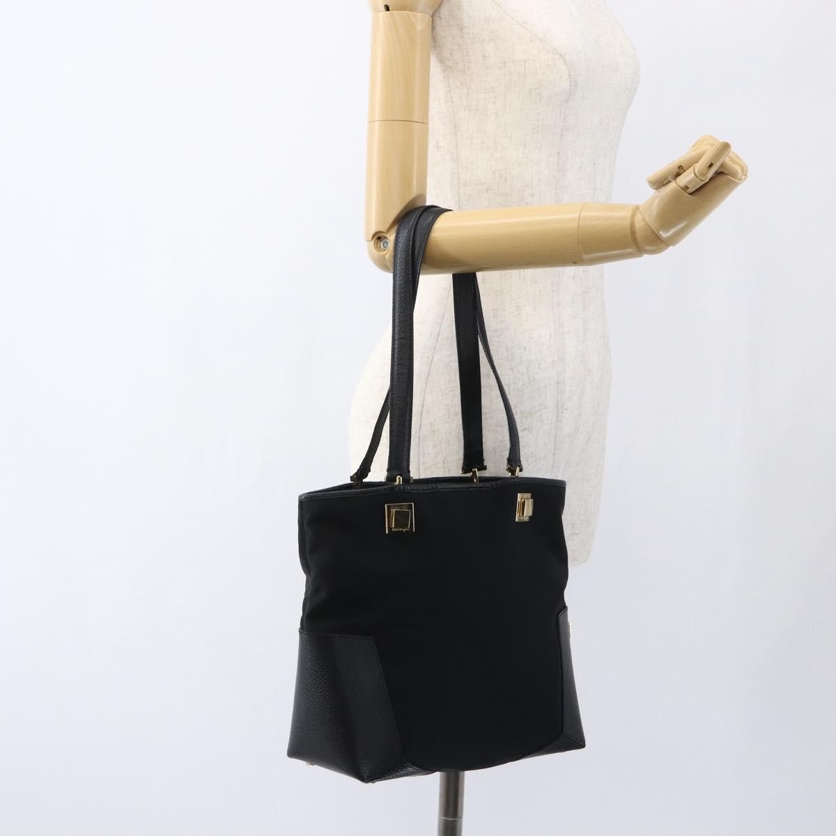 Salvatore Ferragamo Tote Bag Canvas, Black, Canvas, Tote Bag