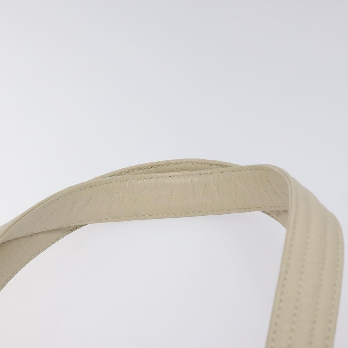 Salvatore Ferragamo Gancini handbag Leather, WHITE, LEATHER, Handbag