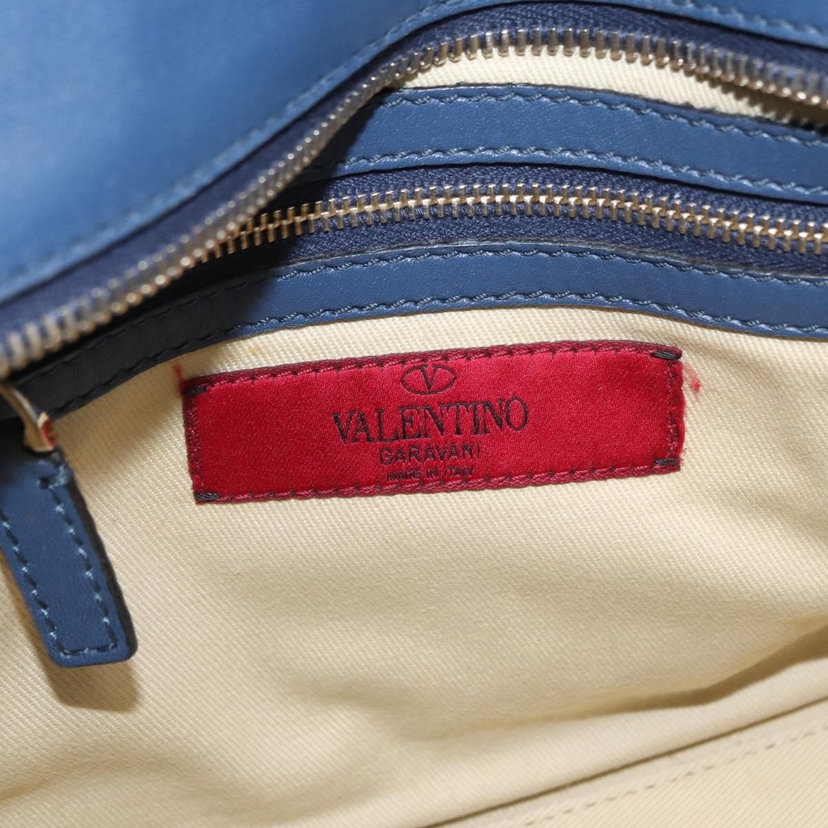 Valentino Garavani Rockstud Tote Rigid Leather, BLUE, LEATHER, Handbag