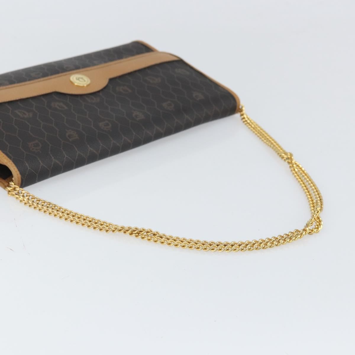 Christian Dior Vintage Honeycomb chain Canvas, BLACK, CANVAS, Shoulder bag