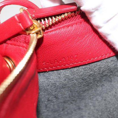 Celine Trio Crossbody Bag Leather, RED, LEATHER, Shoulder bag