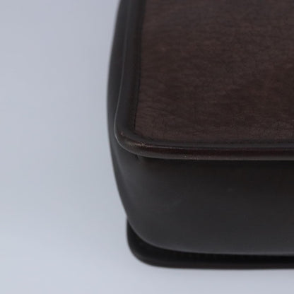 Salvatore Ferragamo Gancini Pouch Leather, BROWN, LEATHER, Clutche & pouche