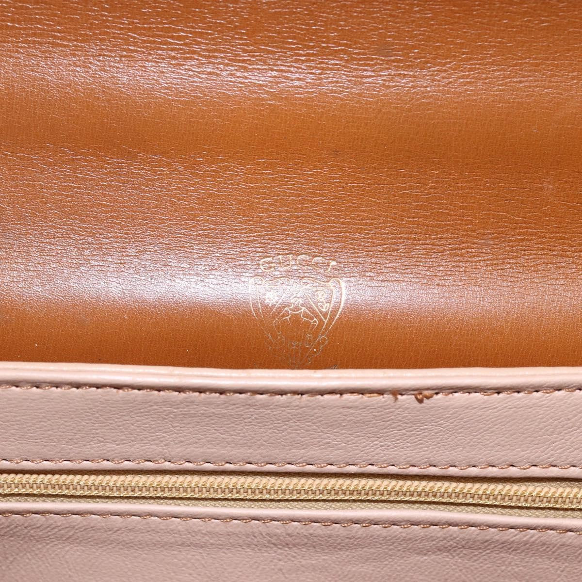 Gucci Vintage Handbag Leather, BROWN, LEATHER, Handbag