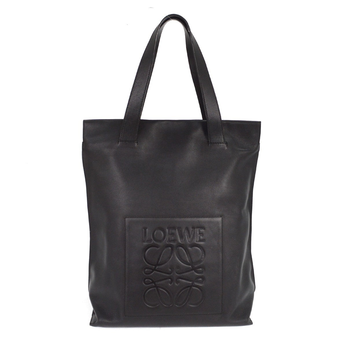 Loewe Shopper Tote Leather, BLACK, LEATHER, Tote bag