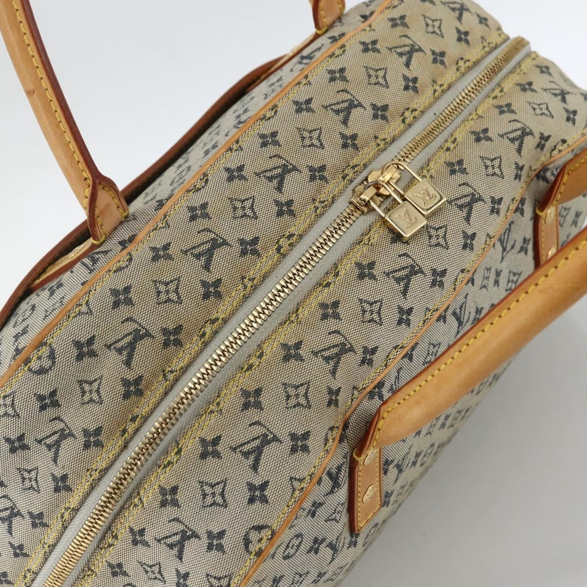 Louis Vuitton Marie Handbag Mini Lin, BLUE, CANVAS, Handbag