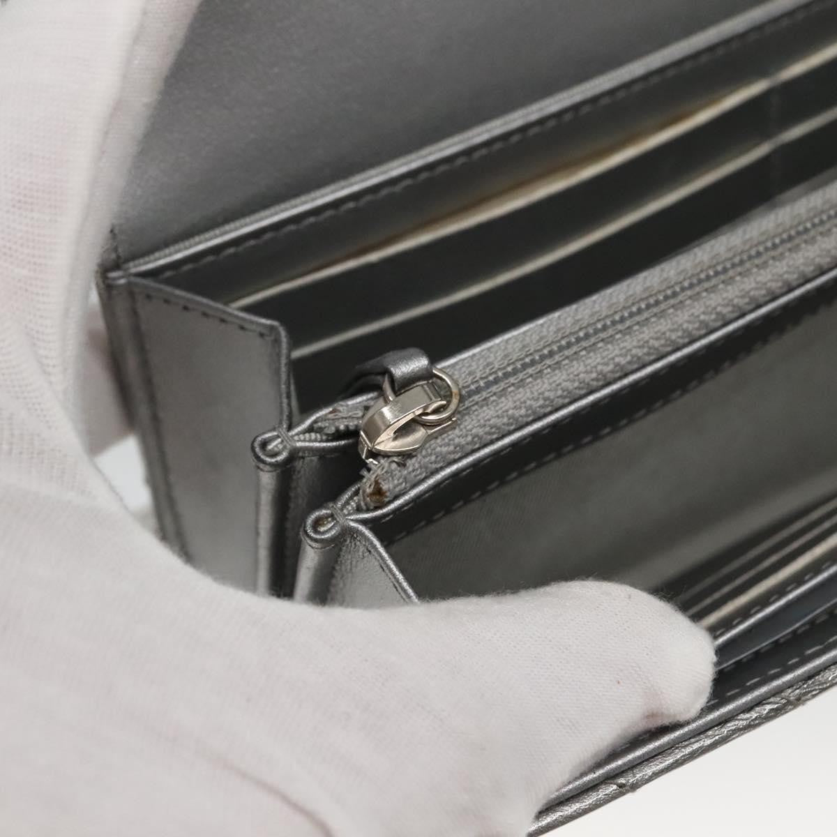 Chanel L-Flap Wallet Chevron Patent, SILVER, PATENT_LEATHER, Wallets