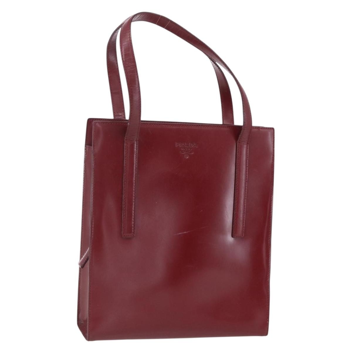 Prada Zip Shopping Tote Leather, RED, OTHER, Tote bag