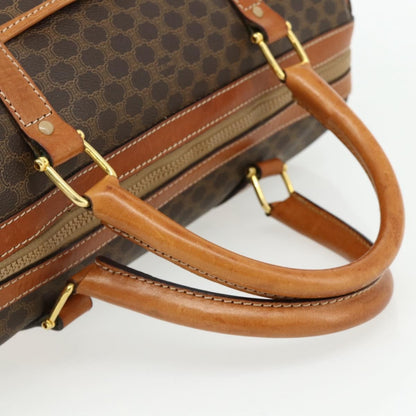 Celine Vintage Macadam Boston bag Canvas and Leather, Brown, Canvas, Travel Bag