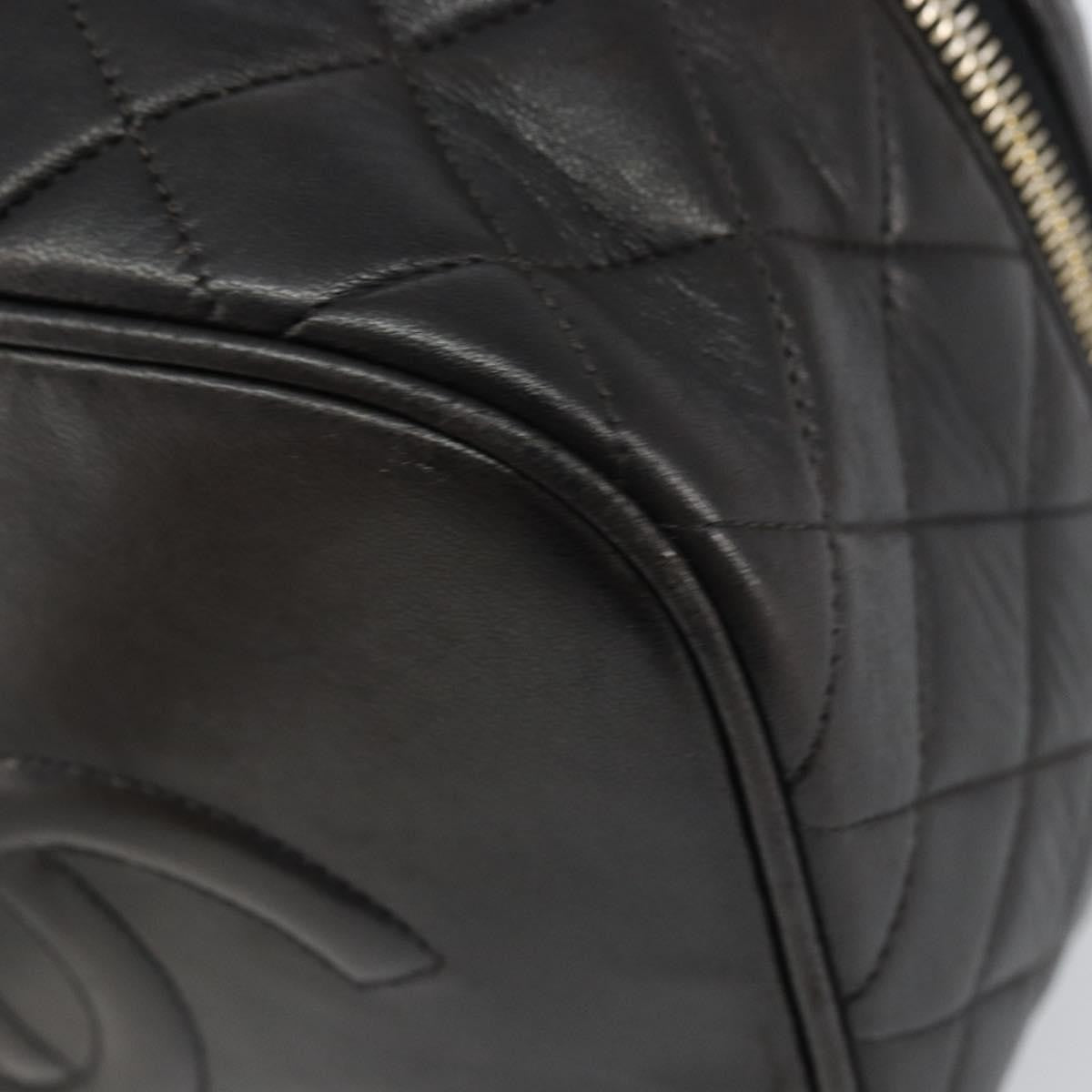Chanel Vintage Cosmetic Case Quilted Lambskin, BLACK, LEATHER, Handbag