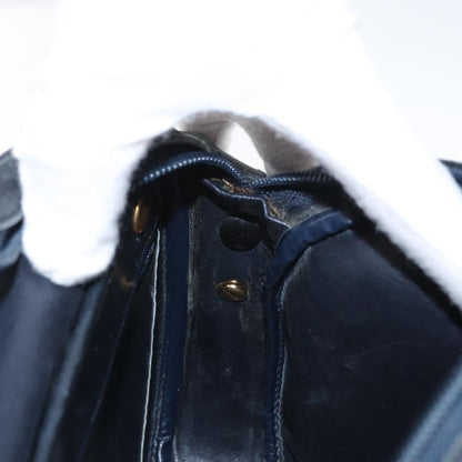 Christian Dior Vintage Shoulder Bag Leather, NAVY, LEATHER, Shoulder bag