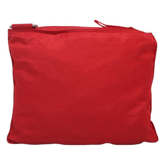 Prada Zip Top Messenger Bag Tessuto, RED, NYLON, Shoulder bag