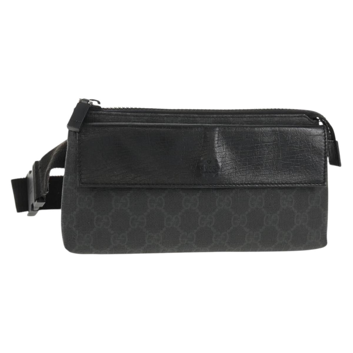 Gucci Waist Bag GG Coated Canvas, BLACK, CANVAS, Shoulder bag