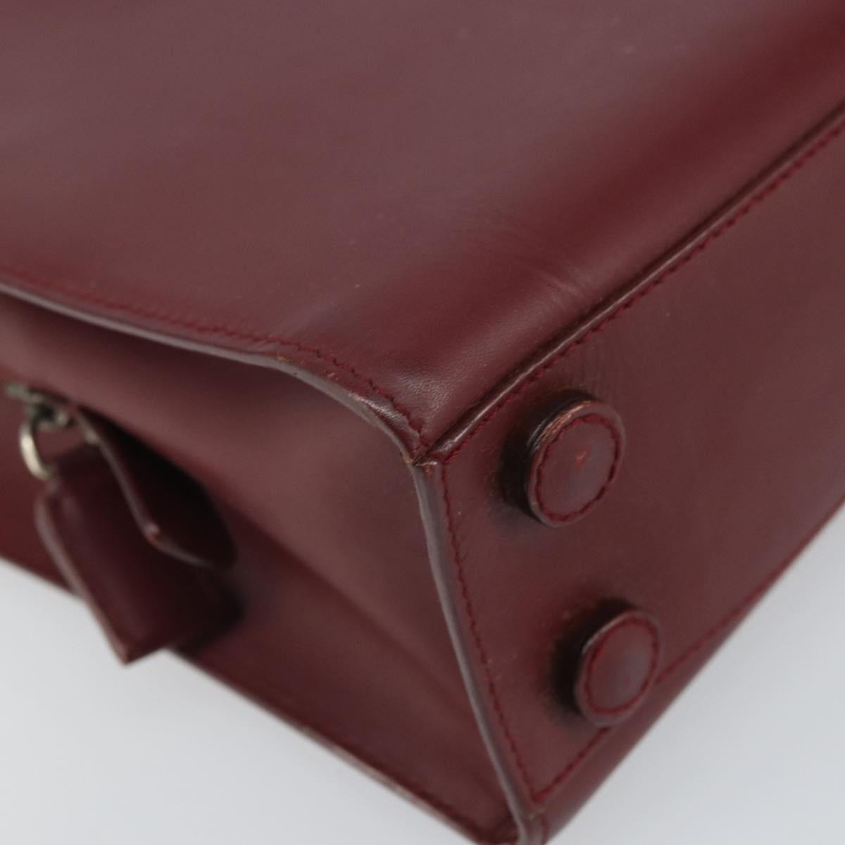 Prada Vintage Handbag Leather, BURGUNDY, LEATHER, Handbag