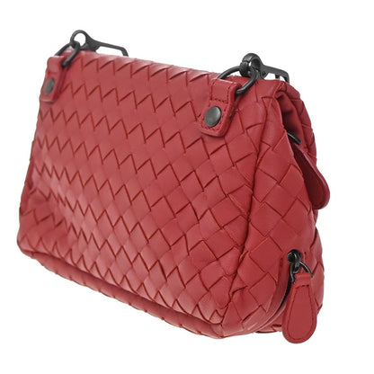 Bottega Veneta Expandable Chain Crossbody Bag Intrecciato Nappa, RED, LEATHER, Clutche & pouche
