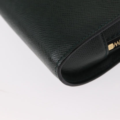 Louis Vuitton Pochette Baikal Clutch Taiga Leather, GREEN, LEATHER, Clutche & pouche