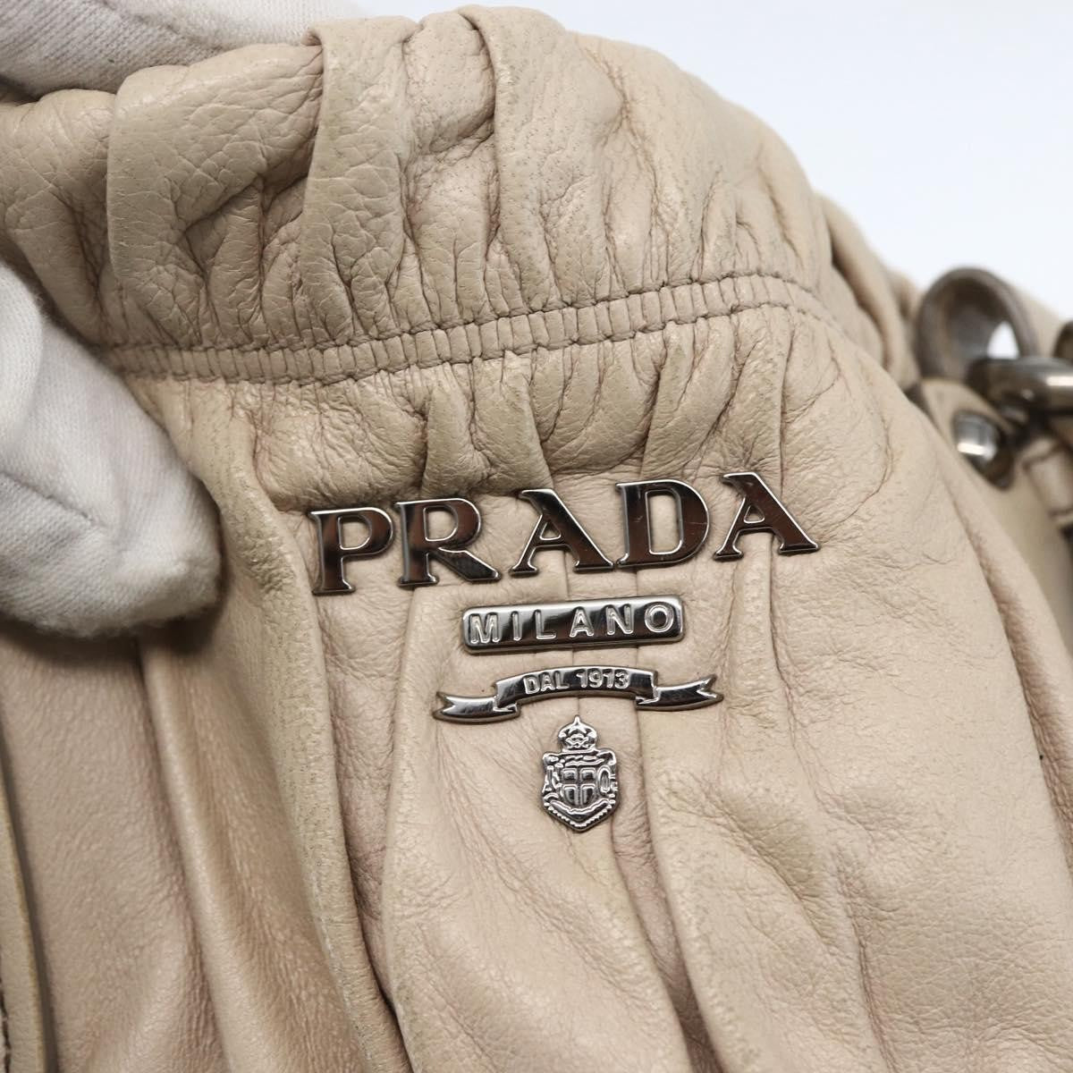 Prada Gaufre Convertible Tote Nappa Leather, BEIGE, LEATHER, Handbag