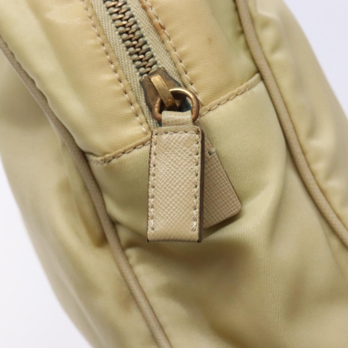 Prada Vintage Zip Handbag Tessuto, BEIGE, NYLON, Handbag