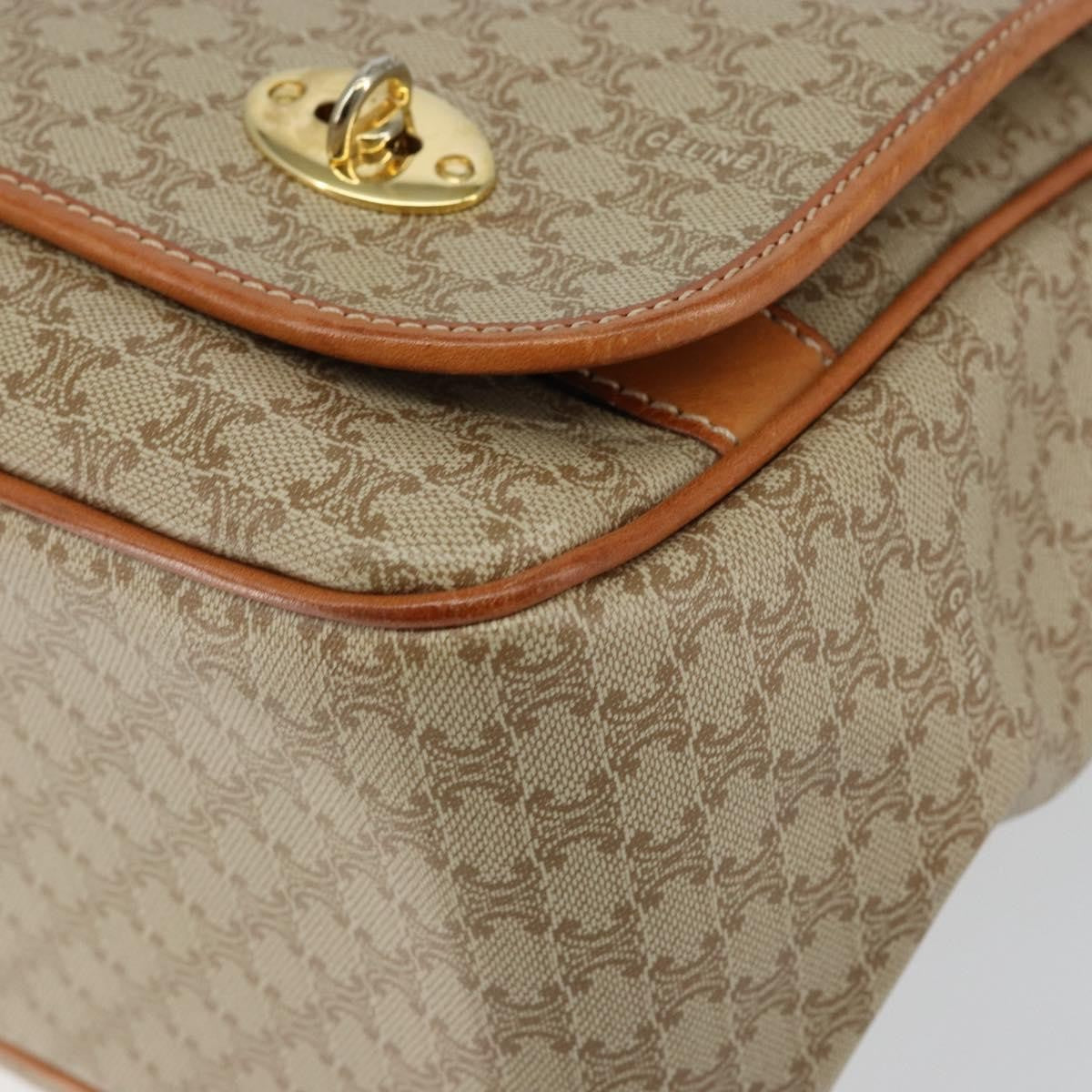 Celine Macadam Shoulder Bag PVC Leather, BEIGE, CANVAS, Shoulder bag