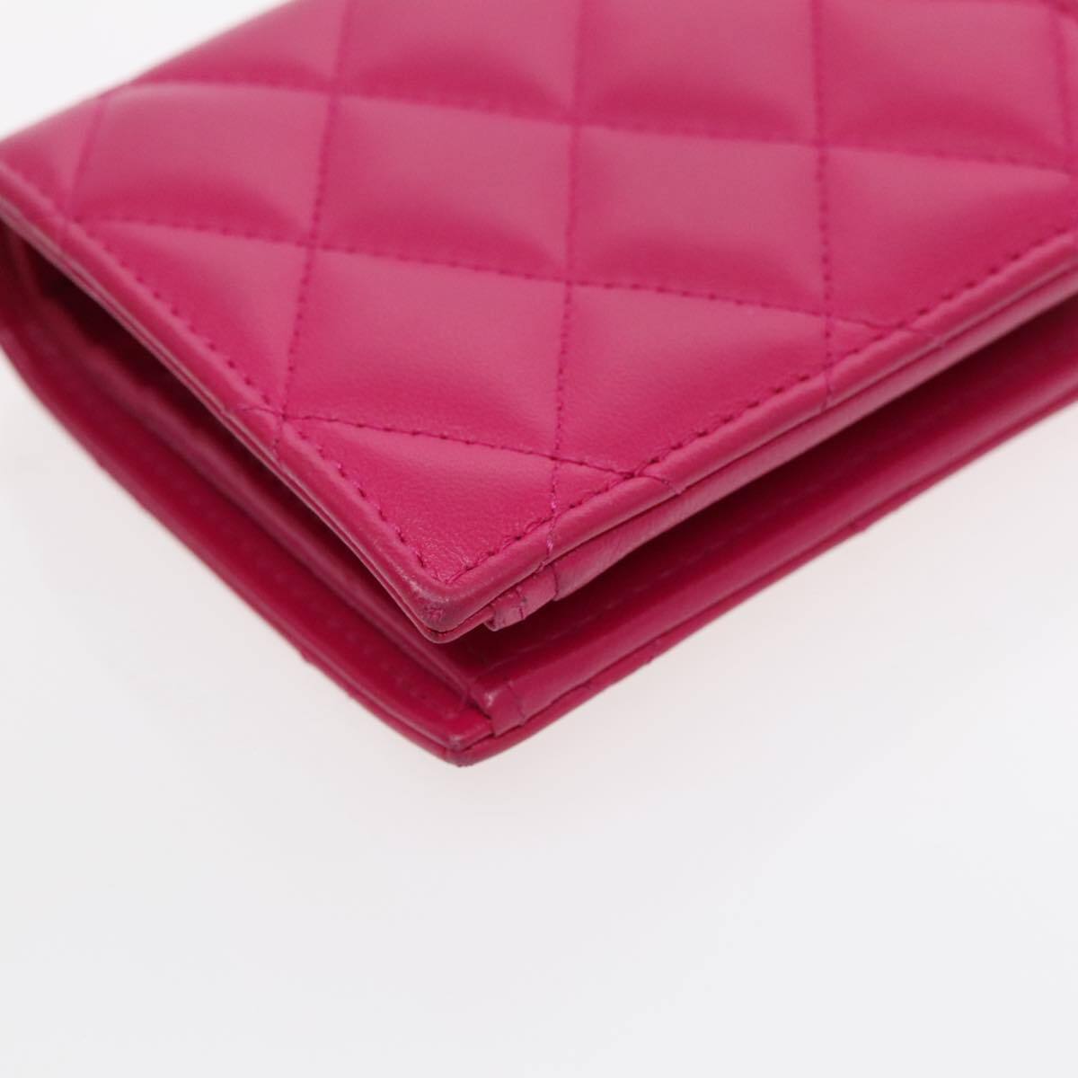 Chanel Textured CC Bifold Wallet Quilted Caviar, PINK, LEATHER, Wallets
