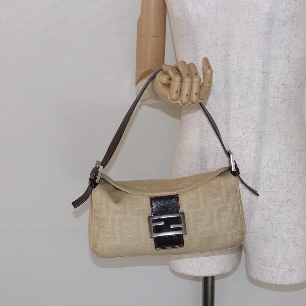Fendi Baguette Bag Zucca Canvas, BEIGE, CANVAS, Shoulder bag