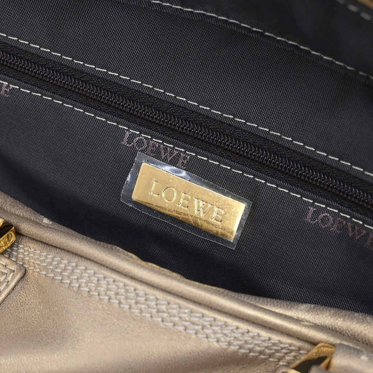 Loewe Amazona Bag Leather, GOLD, LEATHER, Handbag