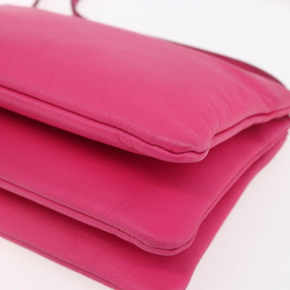 Celine Trio Crossbody Bag Leather, PINK, LEATHER, Shoulder bag