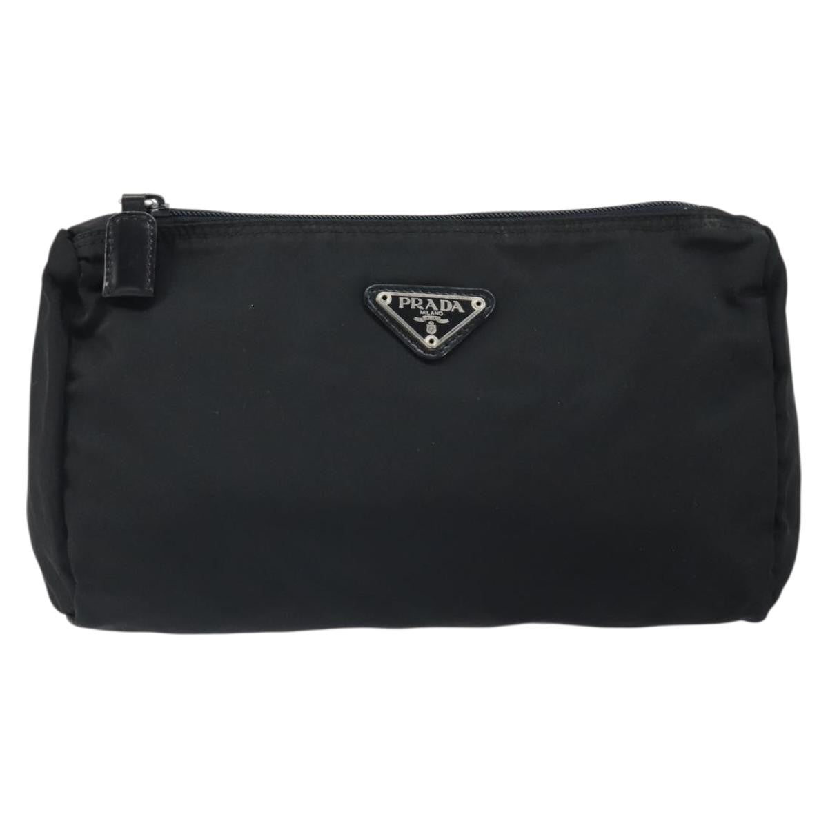 Prada Vintage Pouch Tessuto, BLACK, NYLON, Clutche & pouche