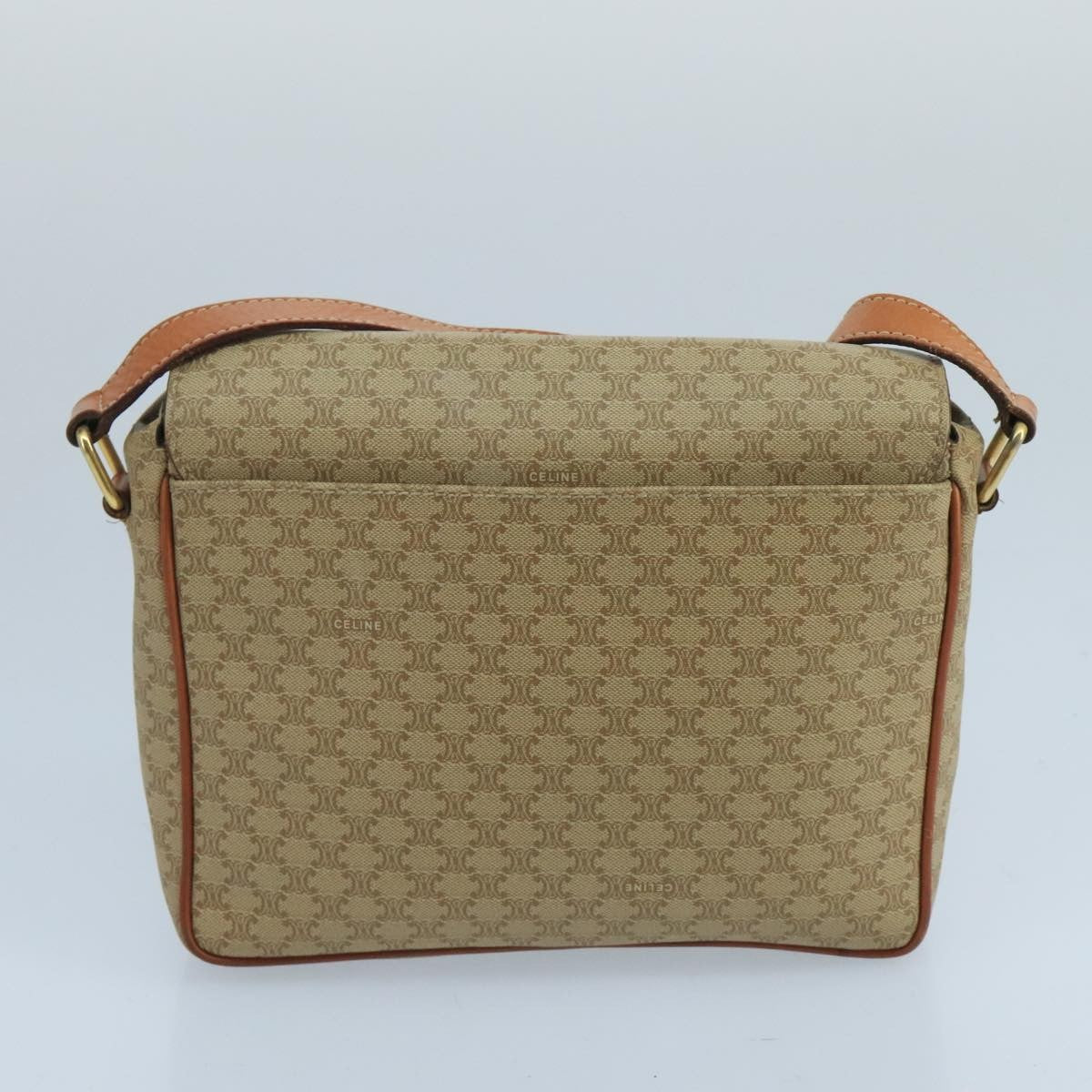 Celine Macadam Shoulder Bag Canvas, BEIGE, CANVAS, Shoulder bag