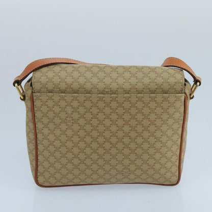 Celine Macadam Shoulder Bag Canvas, BEIGE, CANVAS, Shoulder bag