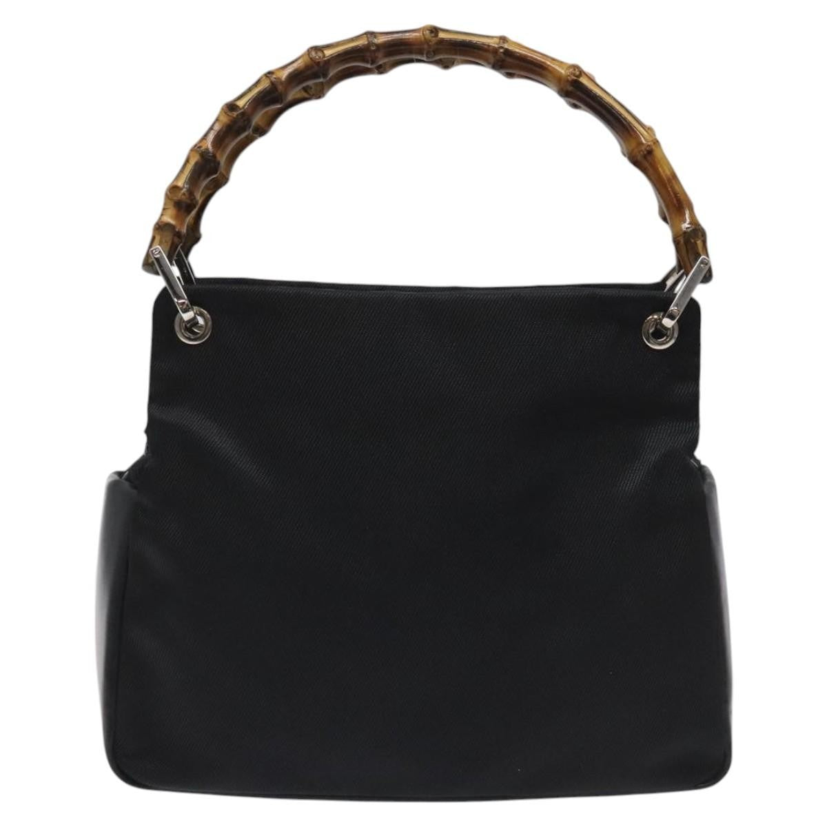 Gucci Bamboo Top Handle Tote Nylon, BLACK, NYLON, Tote bag