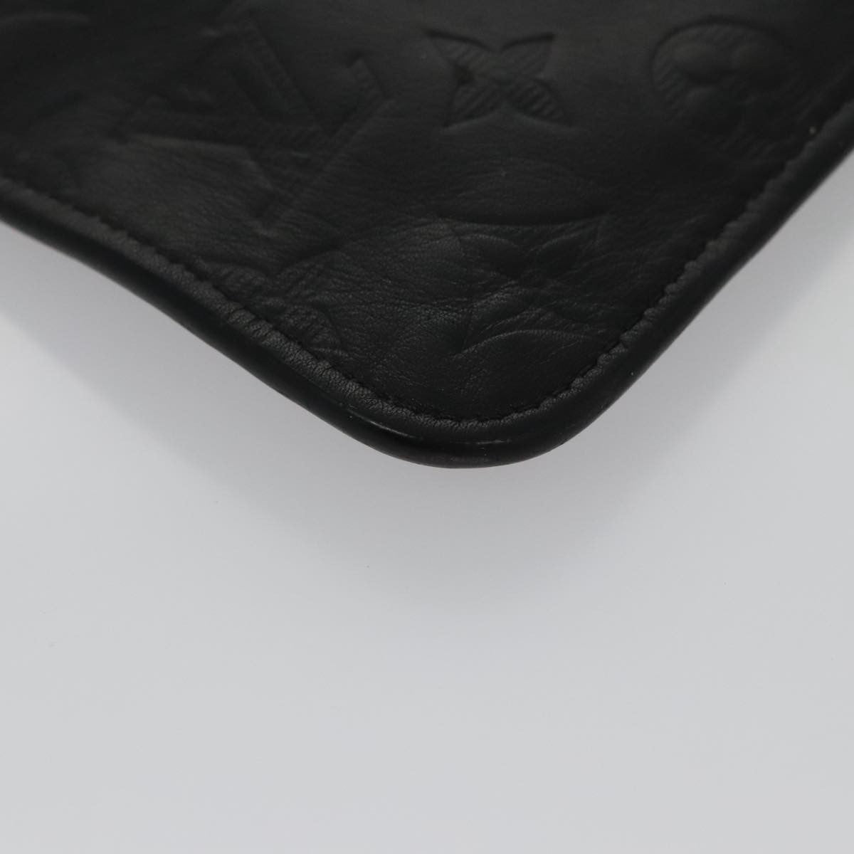 Louis Vuitton Neverfull Pochette Monogram Empreinte Giant, BLACK, LEATHER, Clutche & pouche